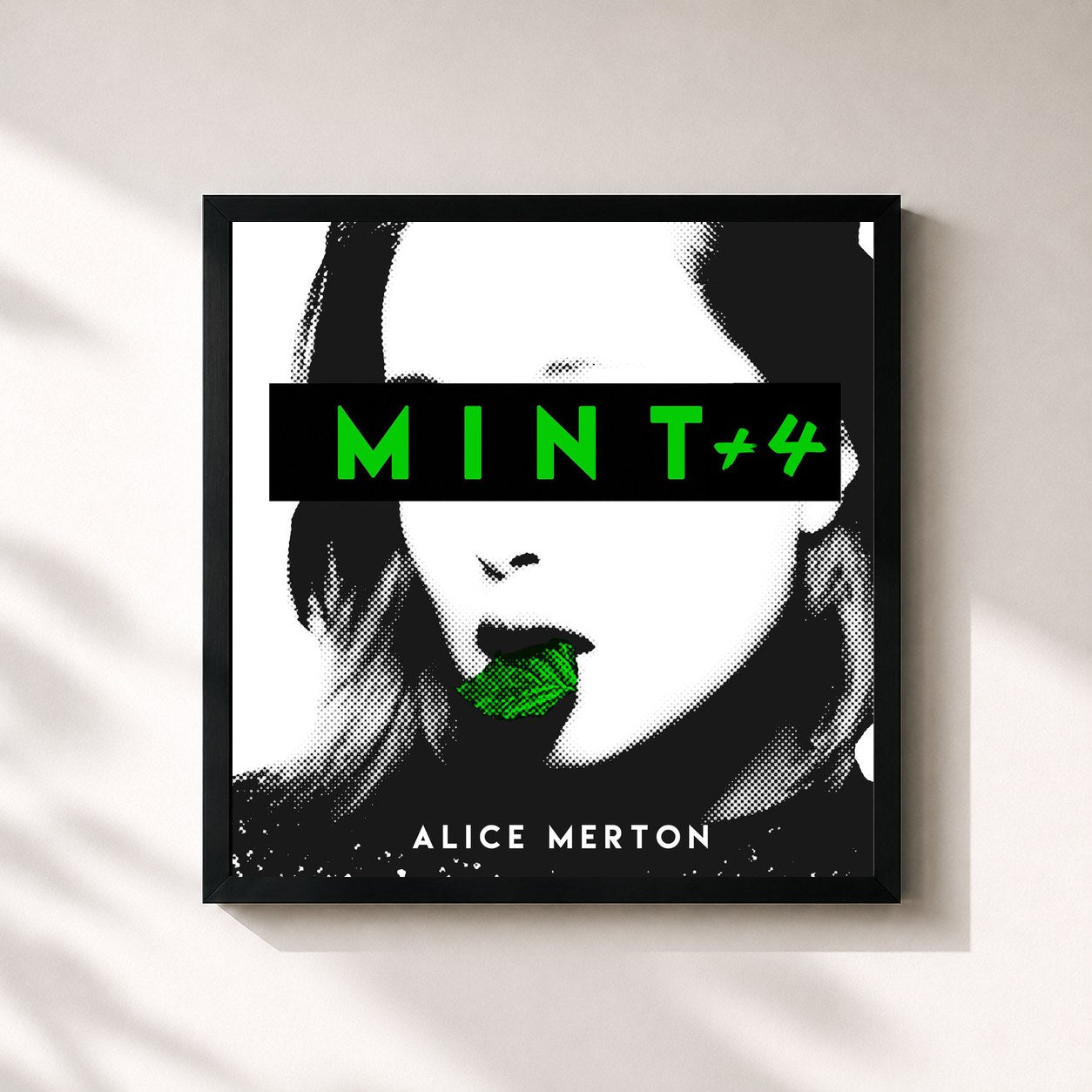 #noir Tableau carré de l'album MINT+4 de Alice Merton, cadre noir 32x32 cm
