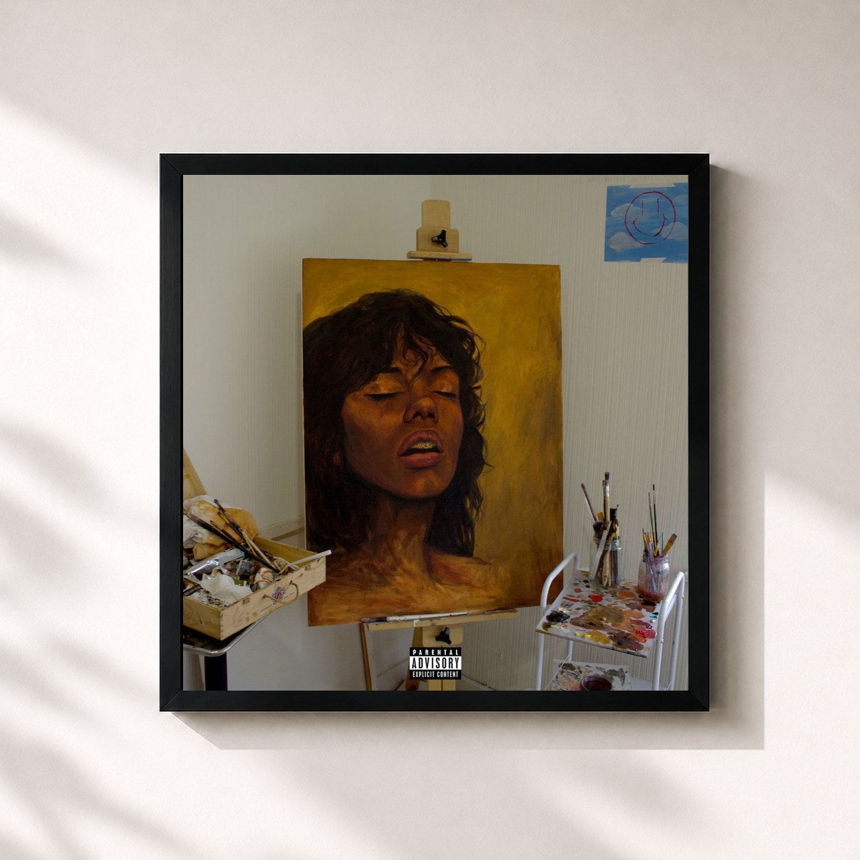 #noir Tableau carré de l'album Kiss 5 (Deluxe) de K Camp, cadre noir 32x32 cm