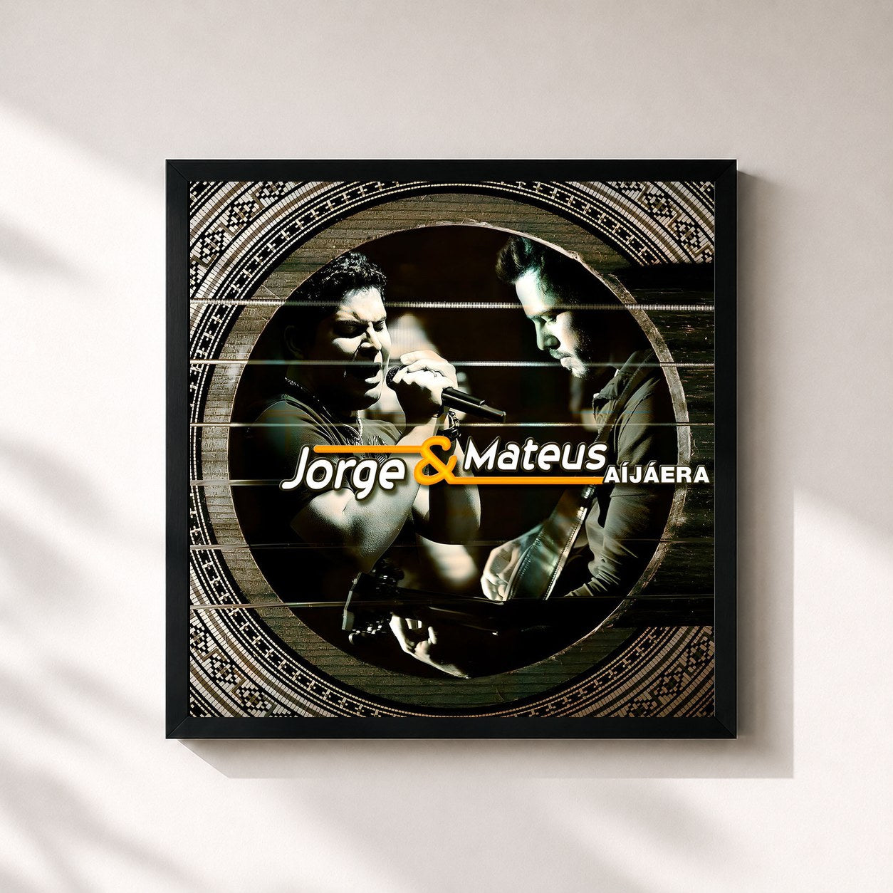 #noir Tableau carré de l'album Aí Já Era... de Jorge & Mateus, cadre noir 32x32 cm