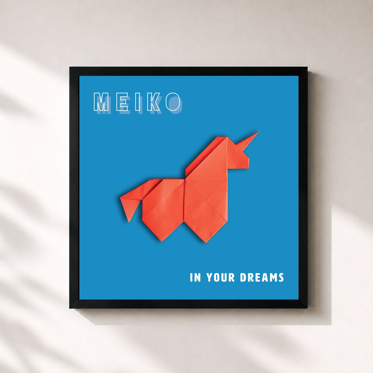 #noir Tableau carré de l'album In Your Dreams de Meiko, cadre noir 32x32 cm