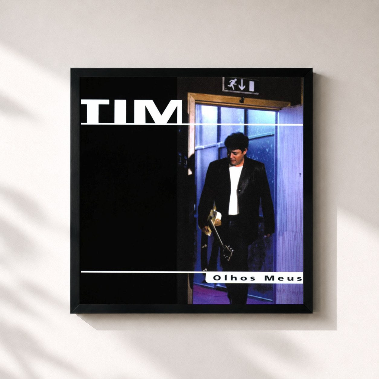 #noir Tableau carré de l'album Olhos Meus de Tim, cadre noir 32x32 cm