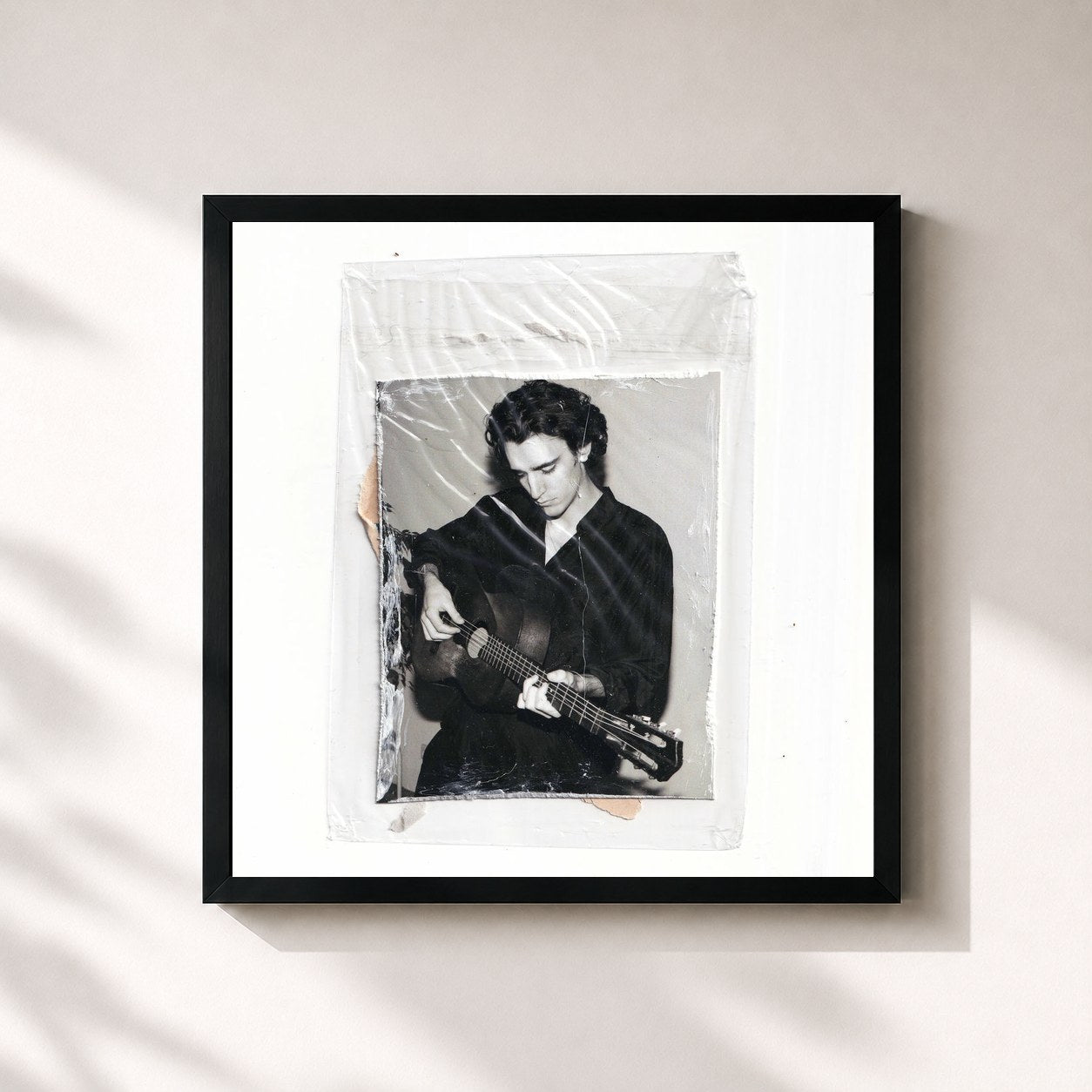 #noir Tableau carré de l'album Sahar de Tamino, cadre noir 32x32 cm