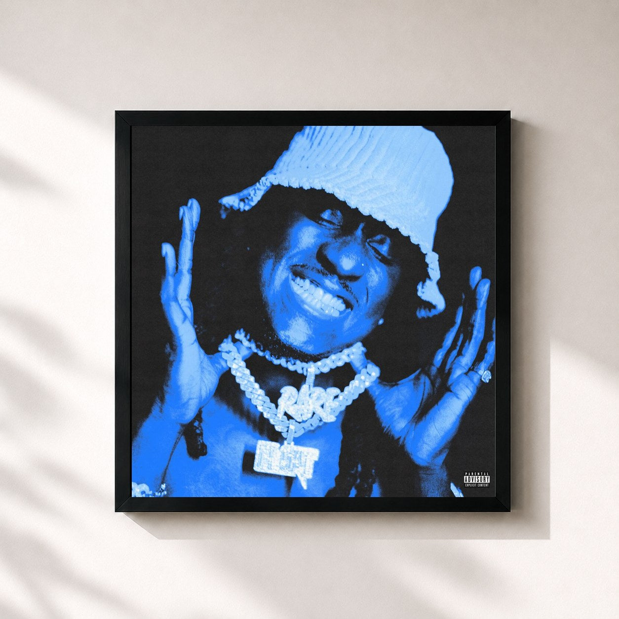 #noir Tableau carré de l'album Vibe Forever de K Camp, cadre noir 32x32 cm