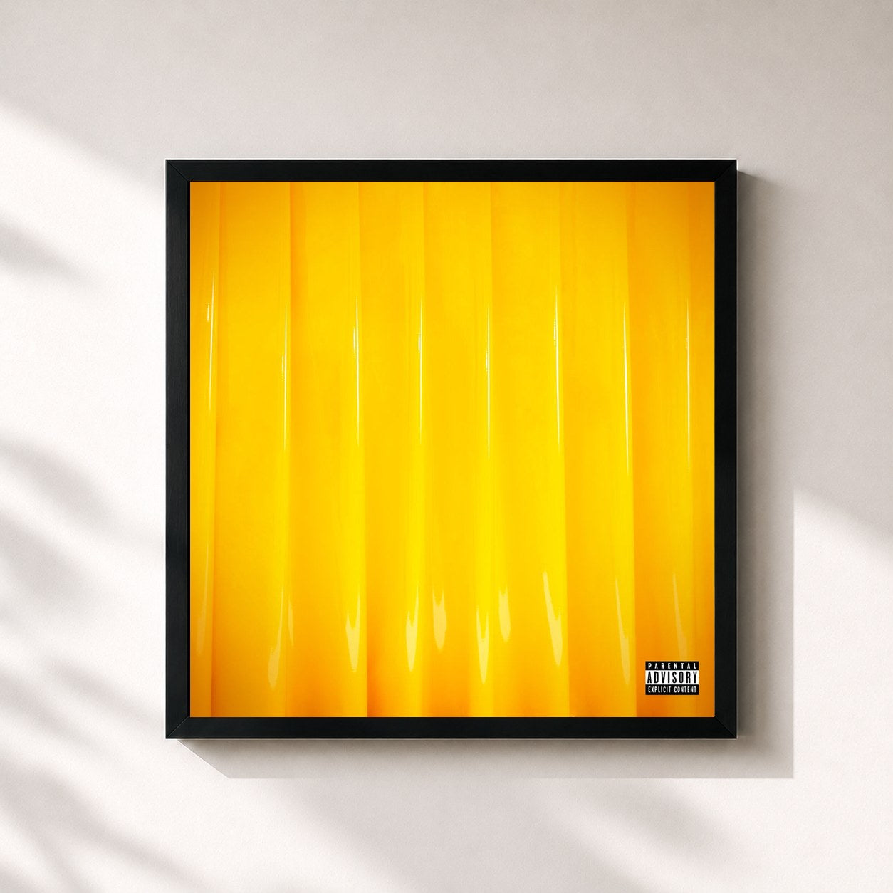 #noir Tableau carré de l'album All Is Yellow de Lyrical Lemonade, cadre noir 32x32 cm