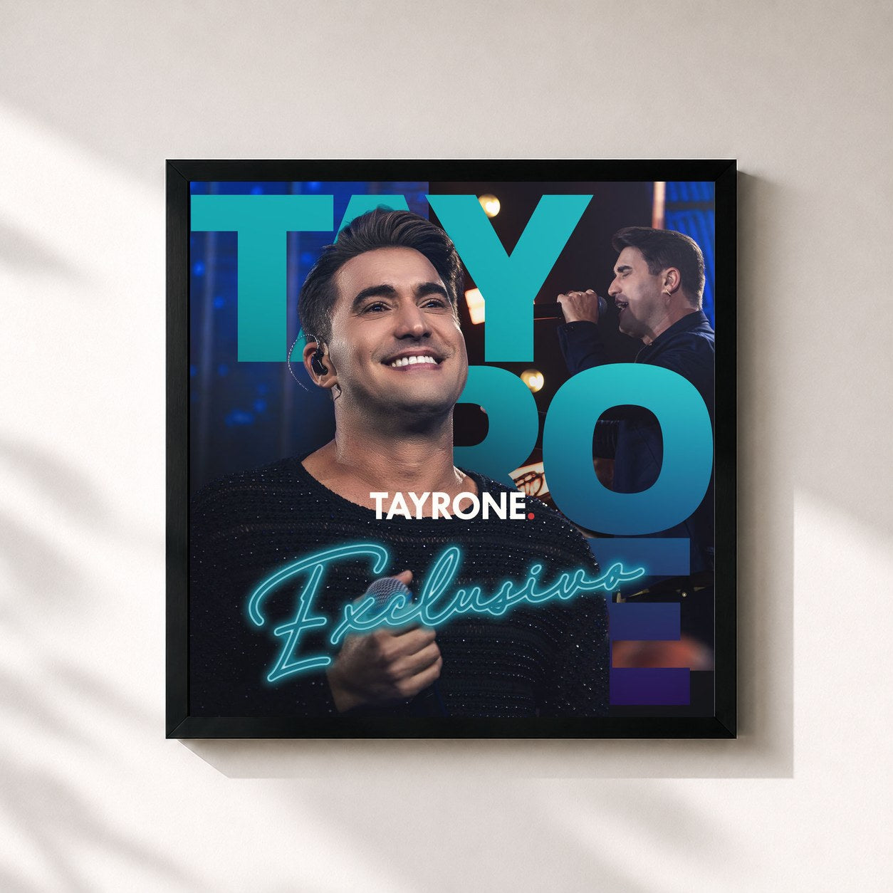 #noir Tableau carré de l'album Exclusivo de Tayrone, cadre noir 32x32 cm