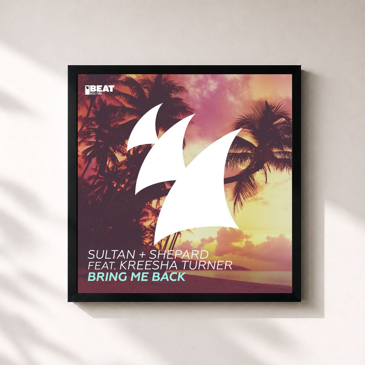 #noir Tableau carré de l'album Bring Me Back de Sultan + Shepard, cadre noir 32x32 cm