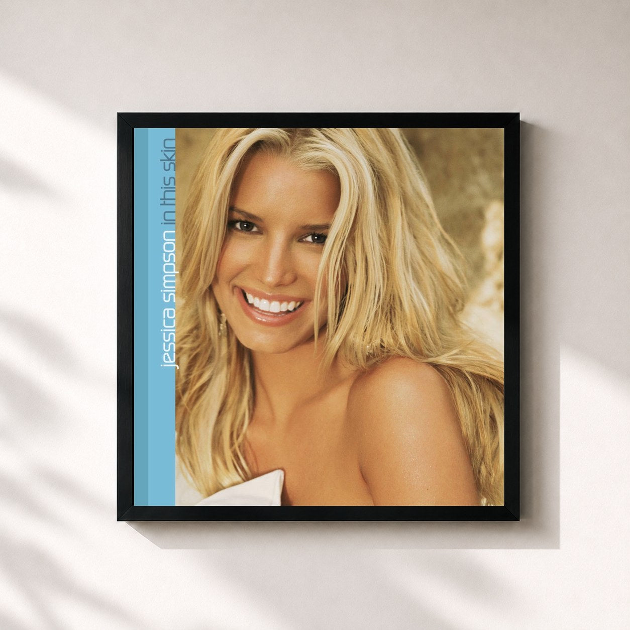 #noir Tableau carré de l'album In This Skin (Deluxe Edition) de Jessica Simpson, cadre noir 32x32 cm