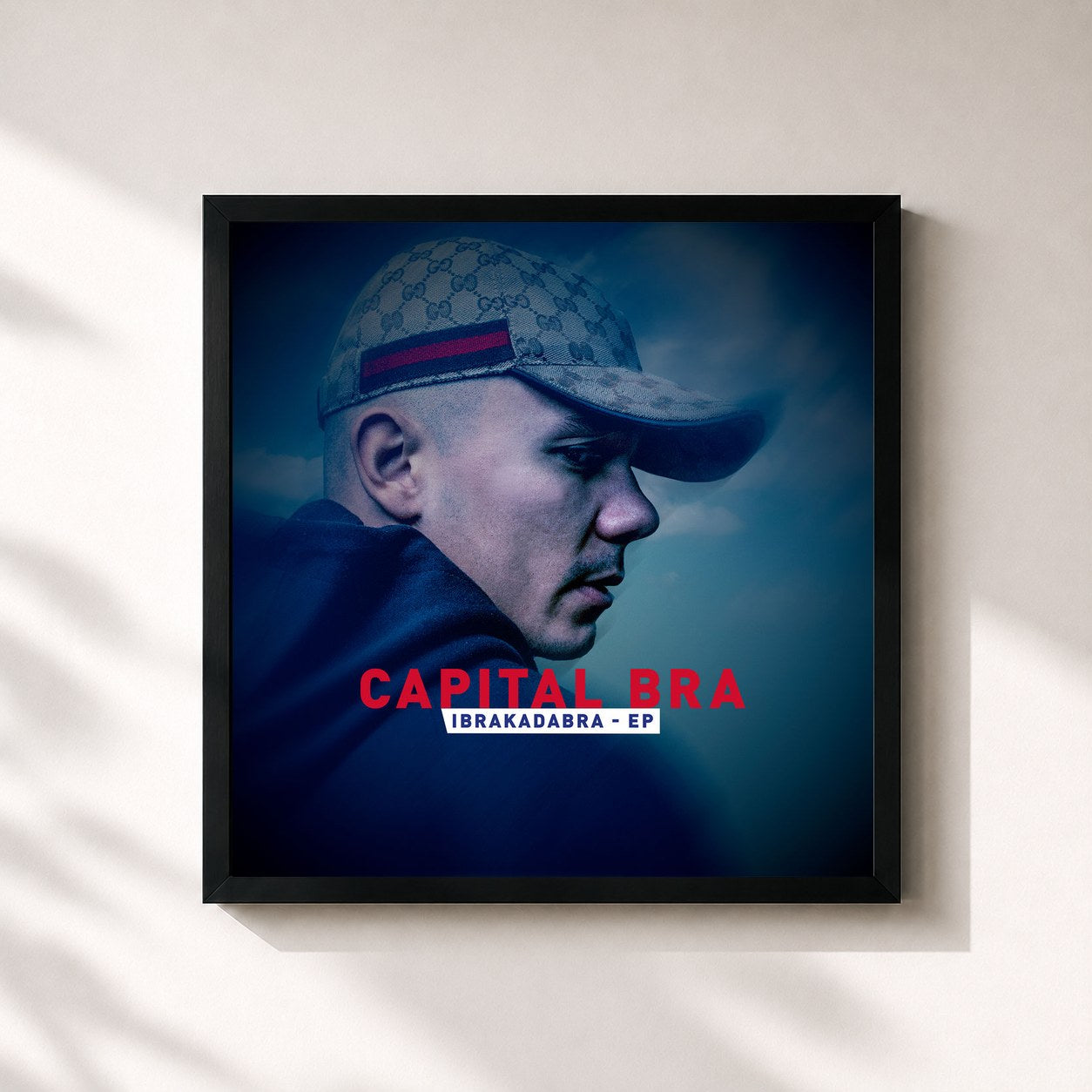 #noir Tableau carré de l'album Ibrakadabra - EP de Capital Bra, cadre noir 32x32 cm