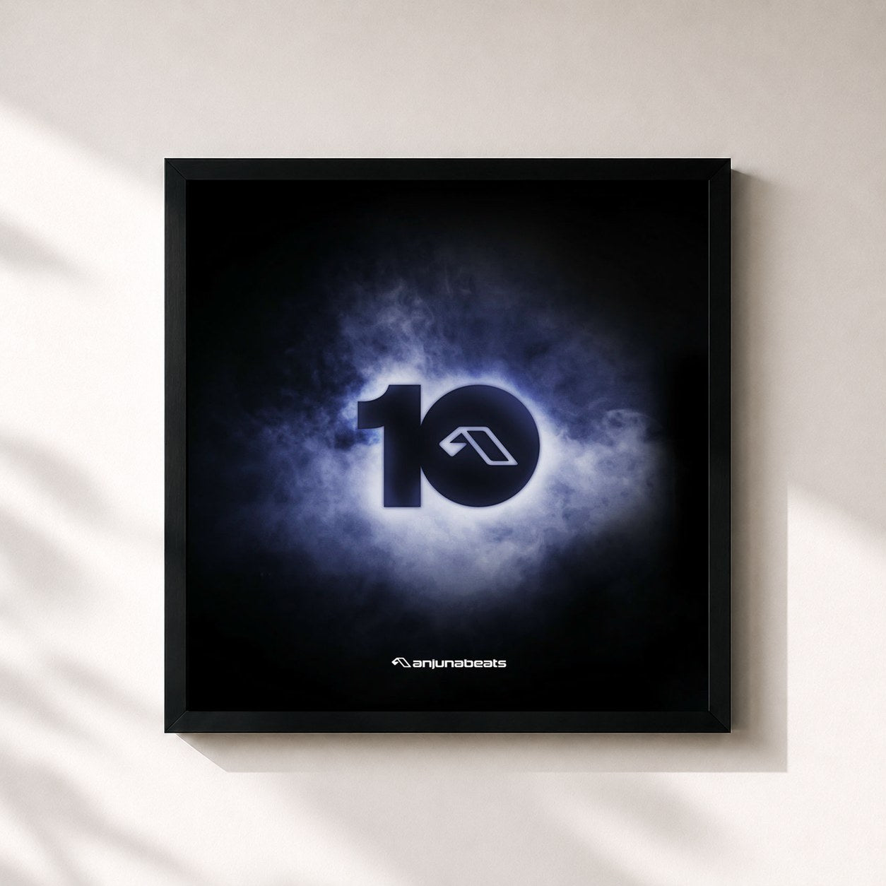 #noir Tableau carré de l'album 10 Years Of Anjunabeats de Above & Beyond, cadre noir 32x32 cm