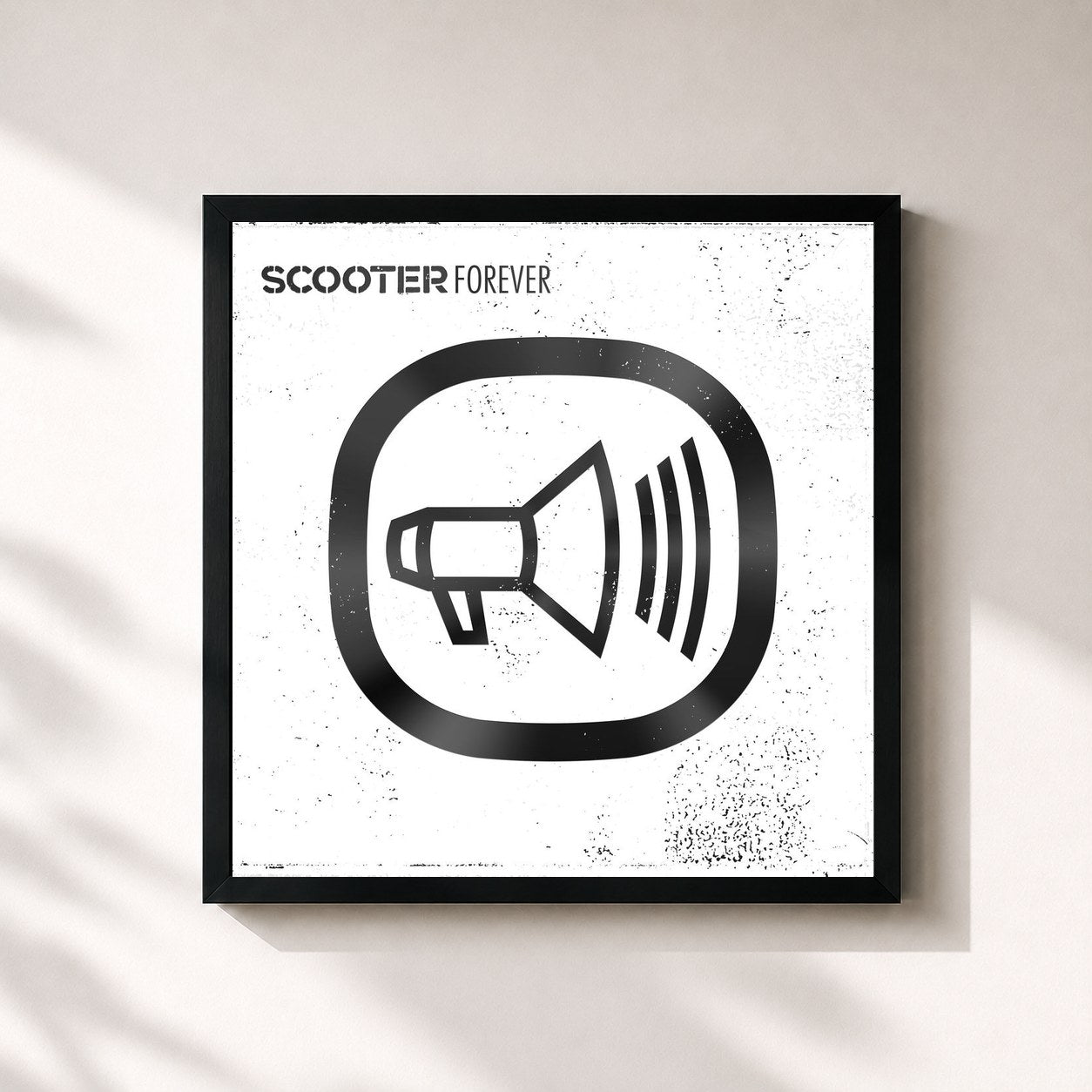 #noir Tableau carré de l'album Scooter Forever de Scooter, cadre noir 32x32 cm