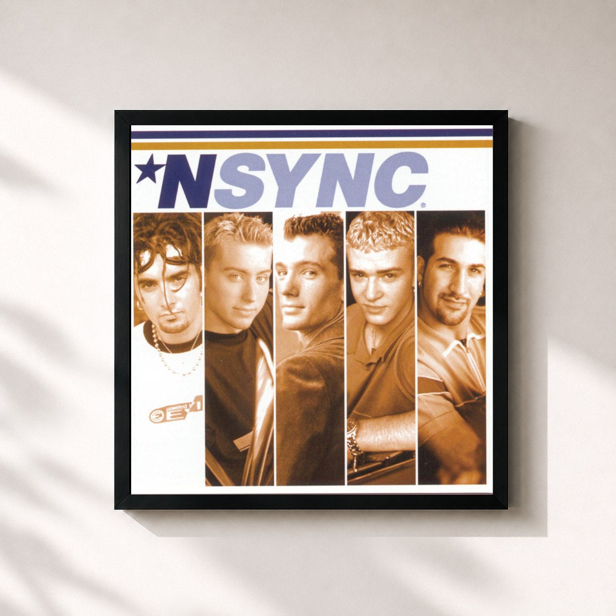 #noir Tableau carré de l'album 'N Sync de *NSYNC, cadre noir 32x32 cm