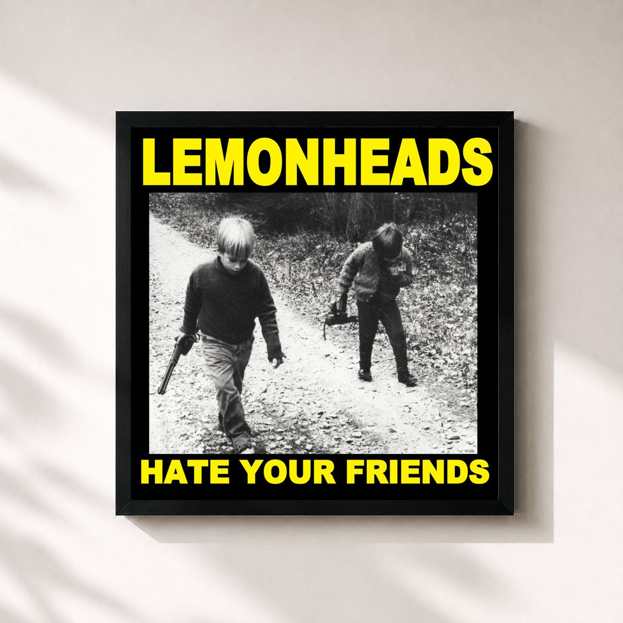 #noir Tableau carré de l'album Hate Your Friends de The Lemonheads, cadre noir 32x32 cm