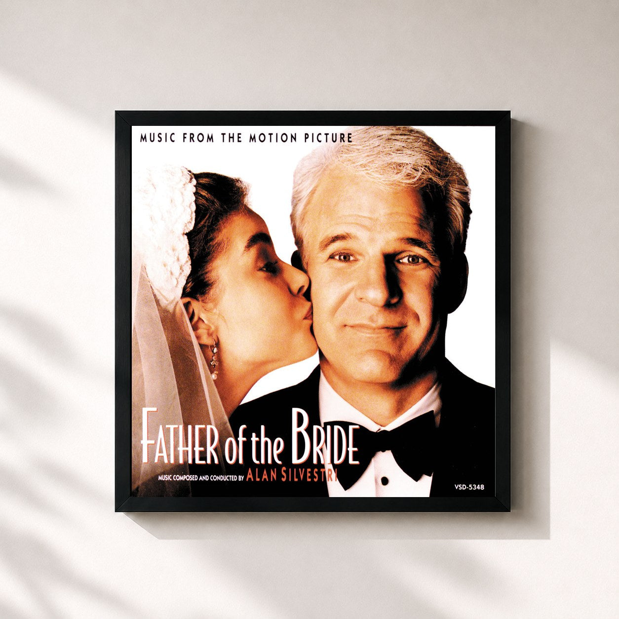 #noir Tableau carré de l'album Father Of The Bride (Music From The Motion Picture) de Alan Silvestri, cadre noir 32x32 cm