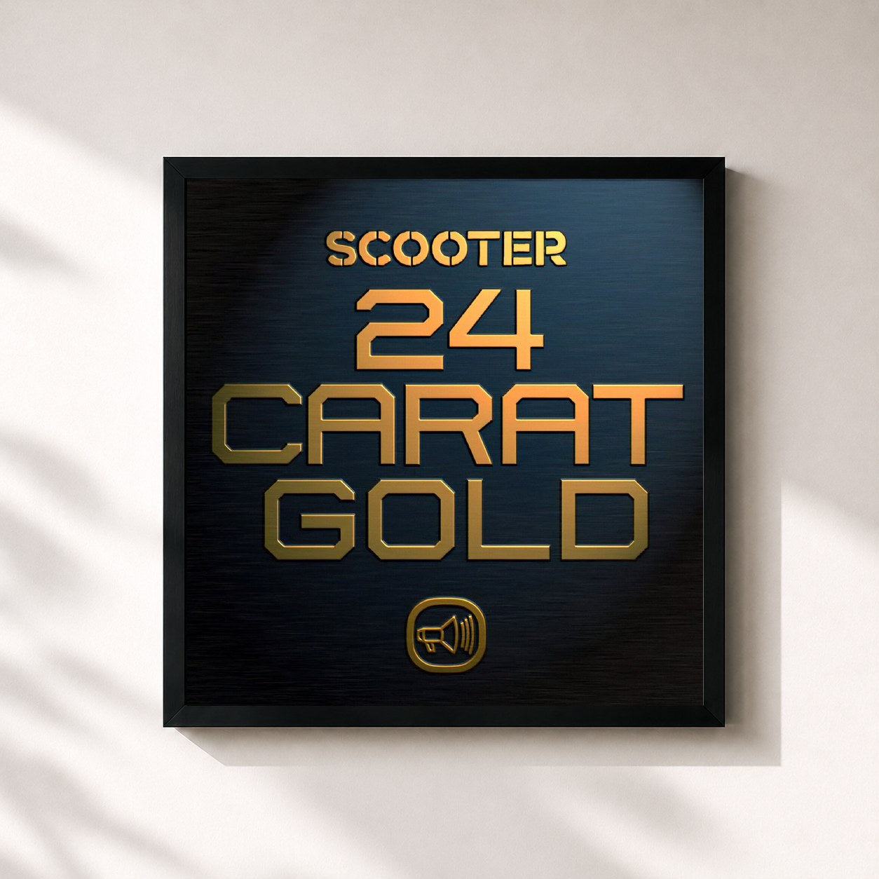 #noir Tableau carré de l'album 24 Carat Gold de Scooter, cadre noir 32x32 cm