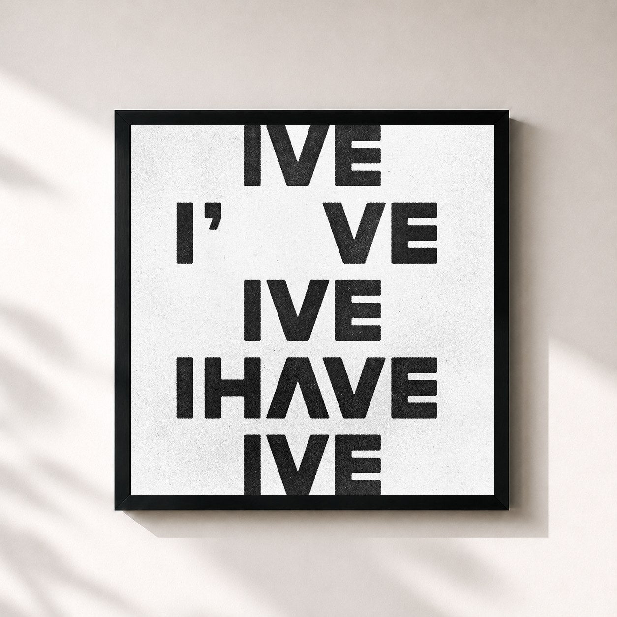 #noir Tableau carré de l'album I've IVE de IVE, cadre noir 32x32 cm