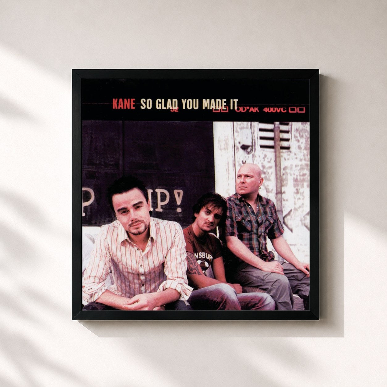 #noir Tableau carré de l'album So Glad You Made It de KANE, cadre noir 32x32 cm