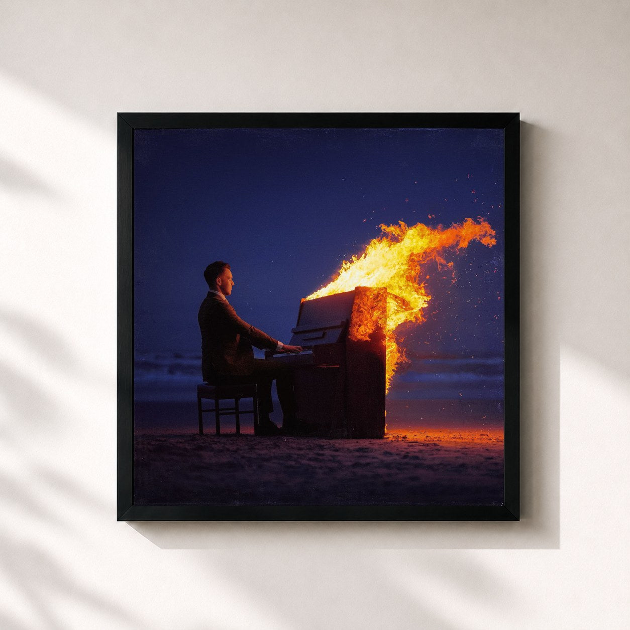 #noir Tableau carré de l'album Klaagzang de Sefa, cadre noir 32x32 cm