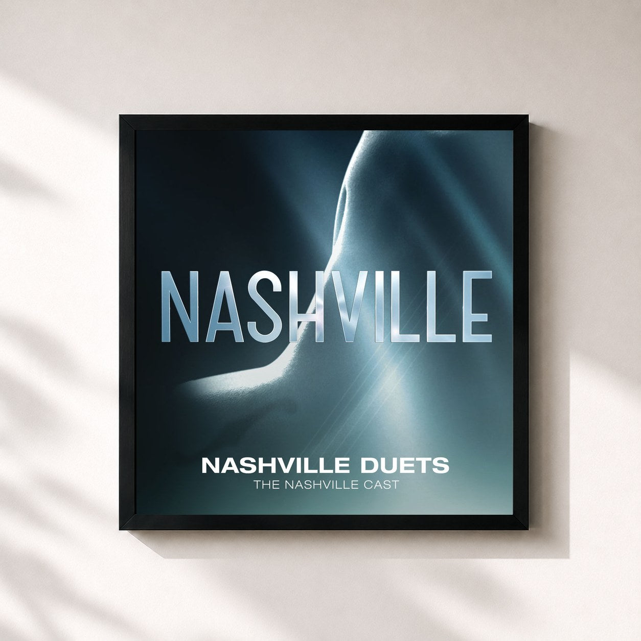 #noir Tableau carré de l'album Nashville Duets de Nashville Cast, cadre noir 32x32 cm