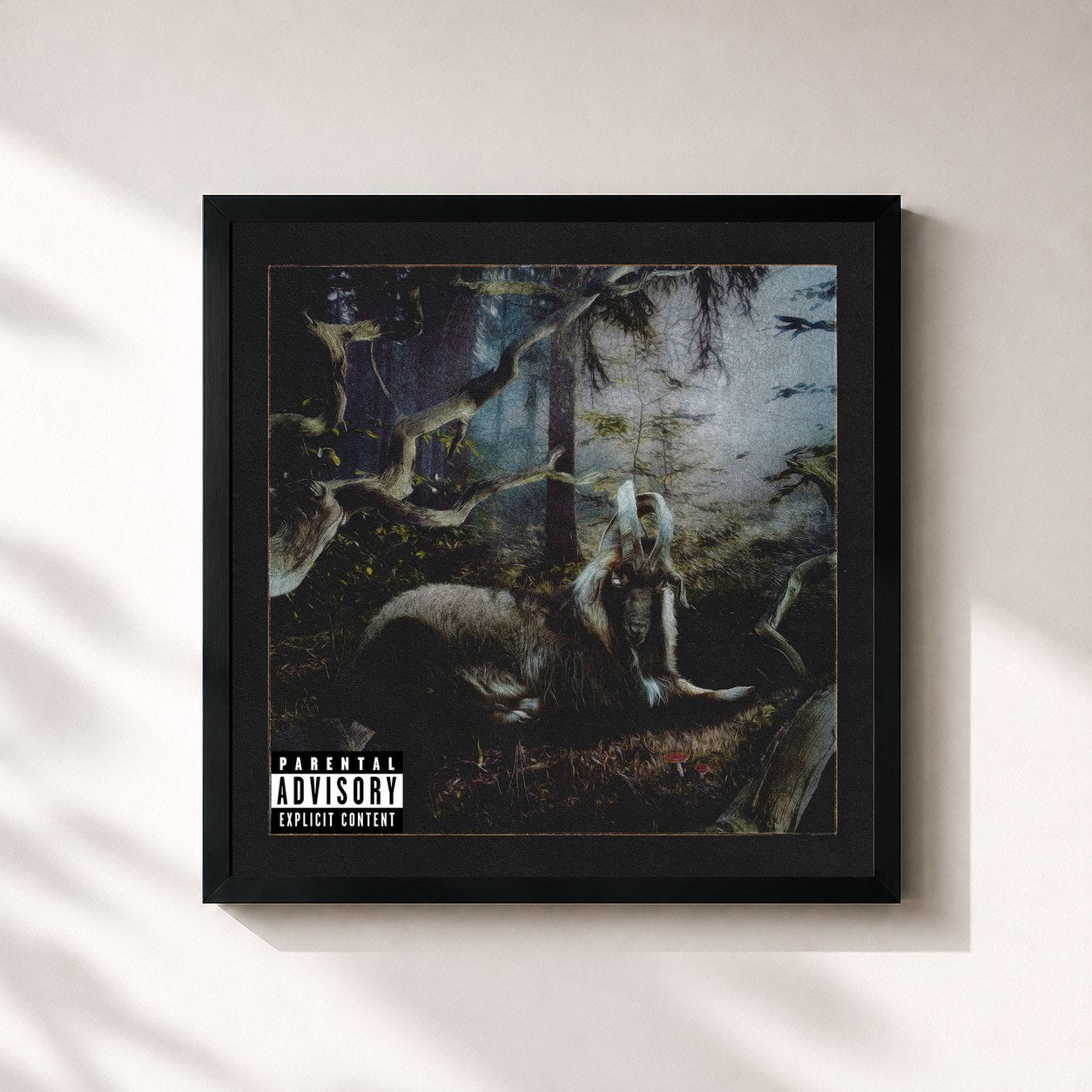 #noir Tableau carré de l'album FEET OF CLAY de Earl Sweatshirt, cadre noir 32x32 cm