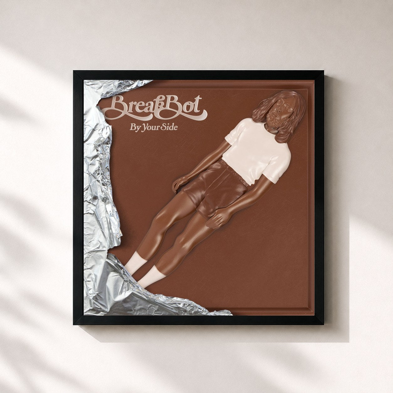 #noir Tableau carré de l'album By Your Side de Breakbot, cadre noir 32x32 cm