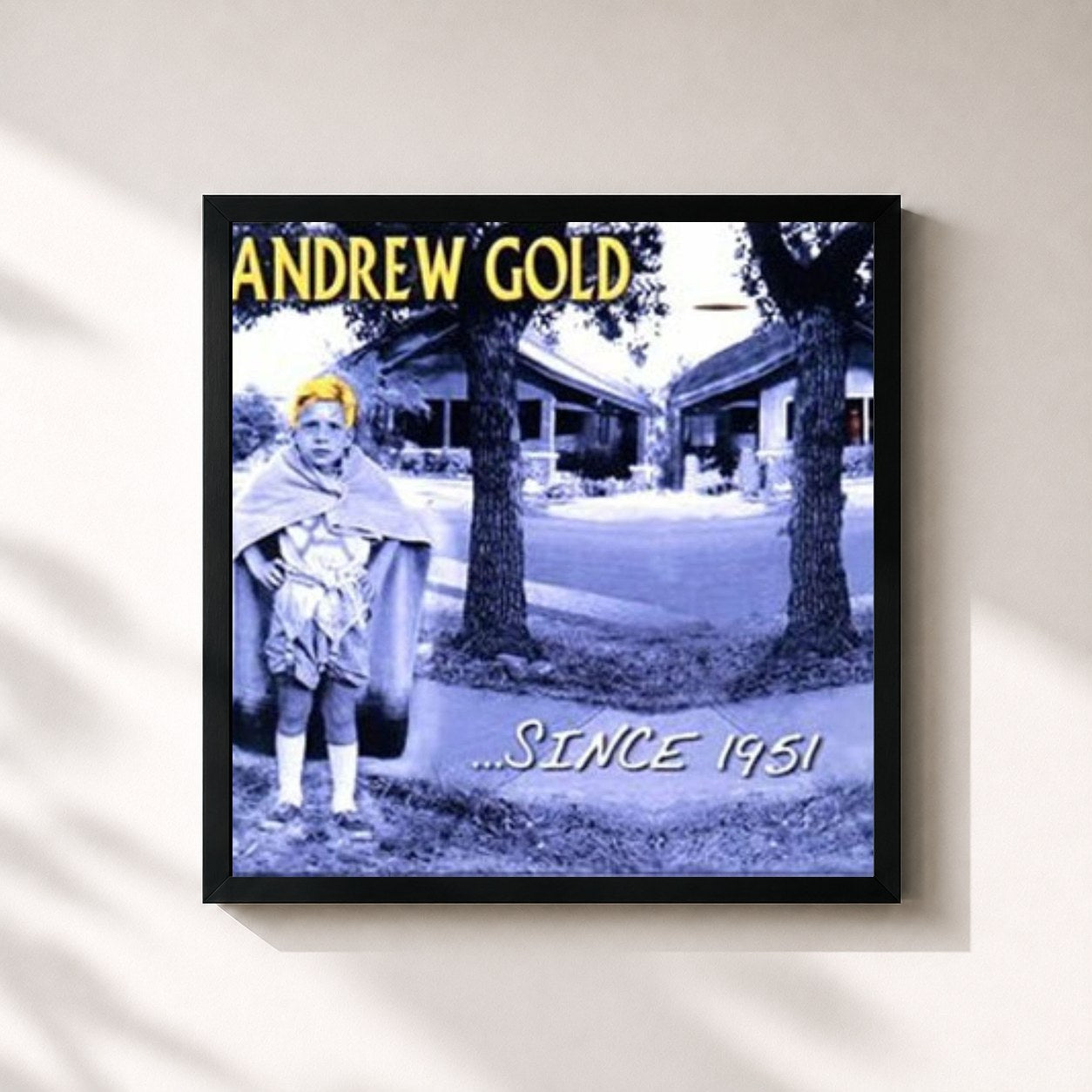 #noir Tableau carré de l'album Since 1951 de Andrew Gold, cadre noir 32x32 cm