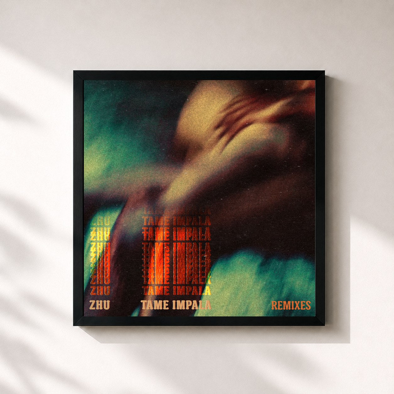 #noir Tableau carré de l'album My Life (Remixes) de Zhu, cadre noir 32x32 cm