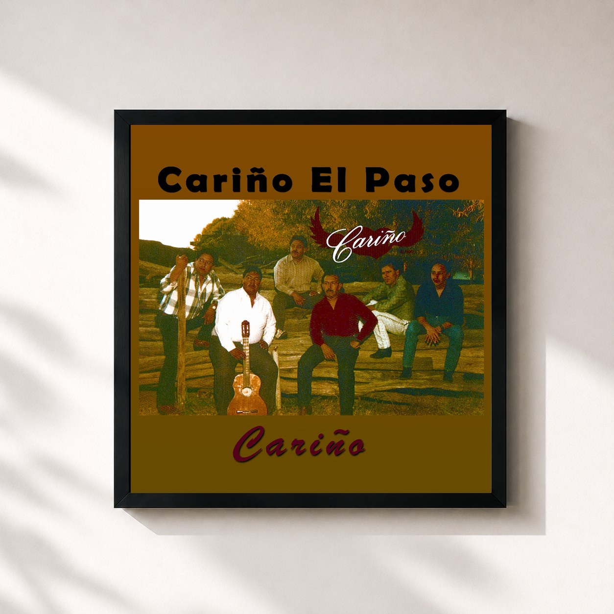 #noir Tableau carré de l'album Carino El Paso de Carino, cadre noir 32x32 cm
