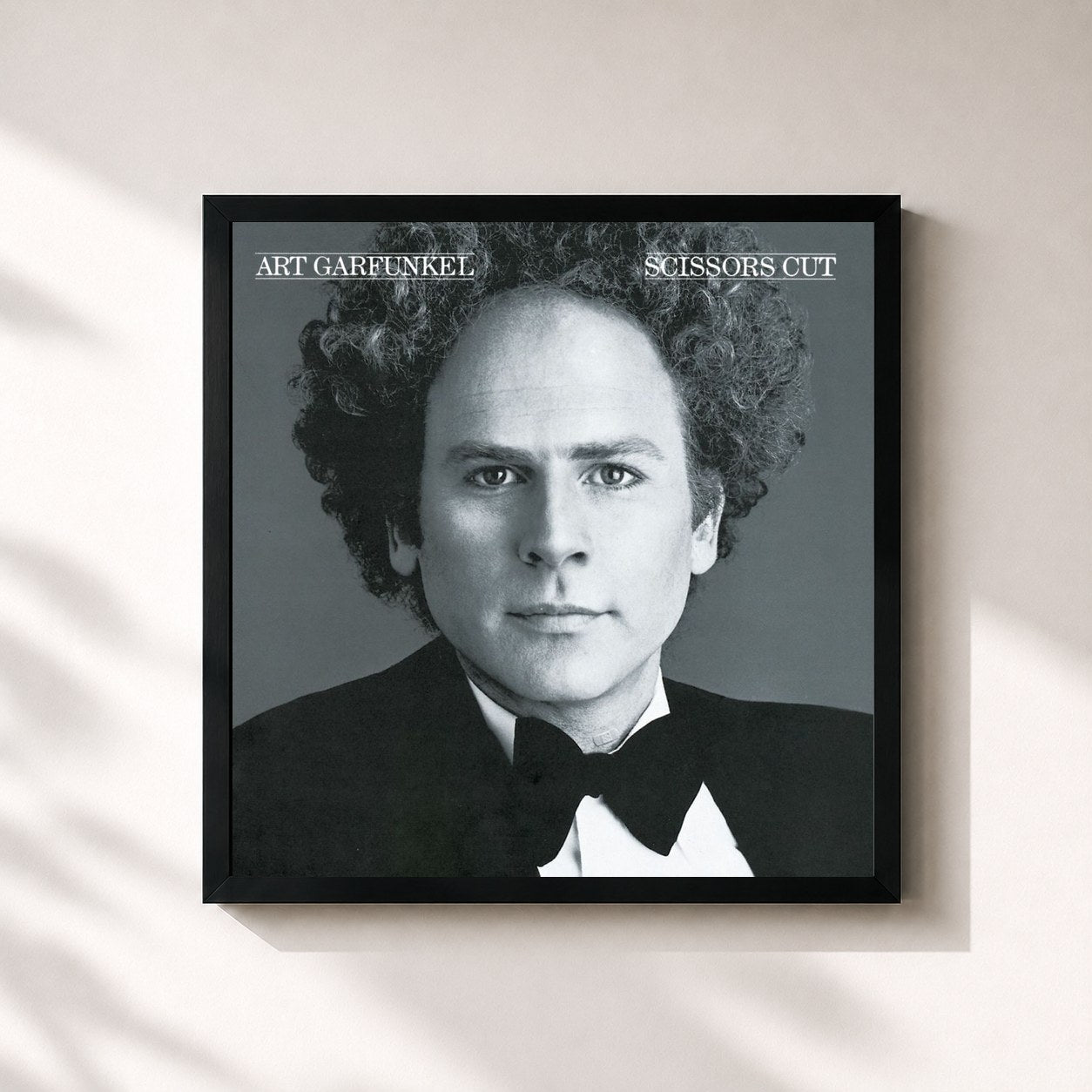 #noir Tableau carré de l'album Scissors Cut de Art Garfunkel, cadre noir 32x32 cm