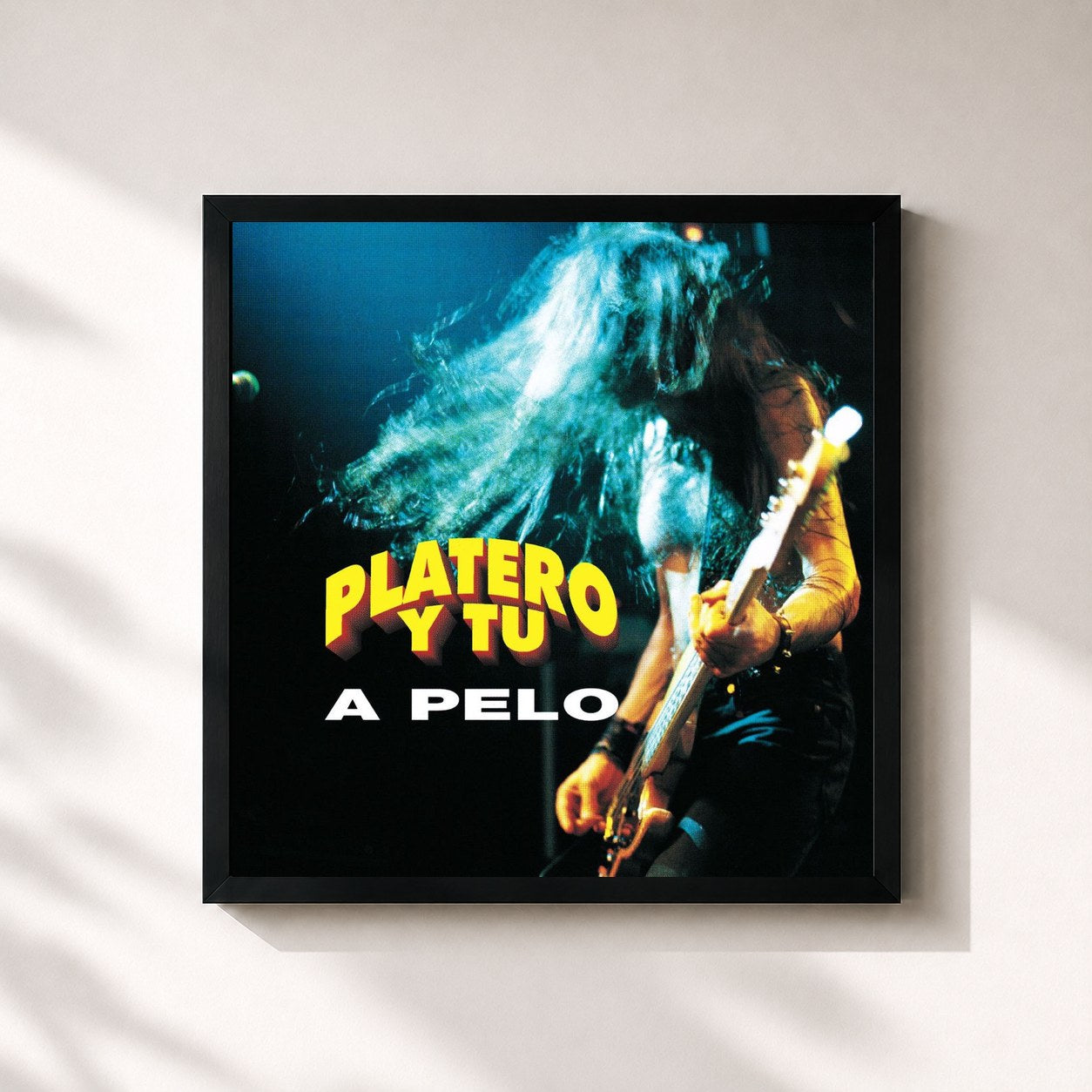 #noir Tableau carré de l'album A Pelo de Platero y tú, cadre noir 32x32 cm