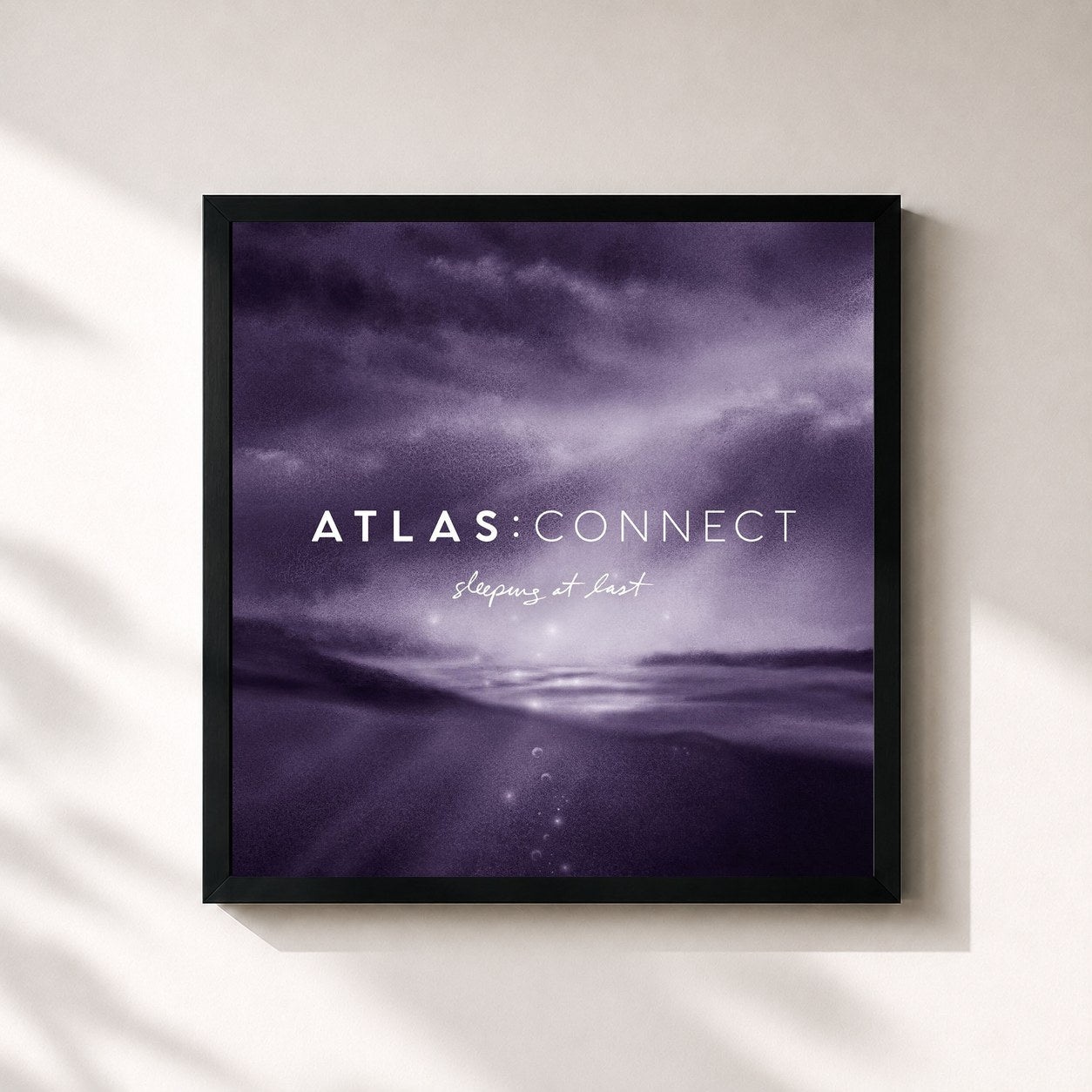 #noir Tableau carré de l'album Atlas: Connect de Sleeping At Last, cadre noir 32x32 cm