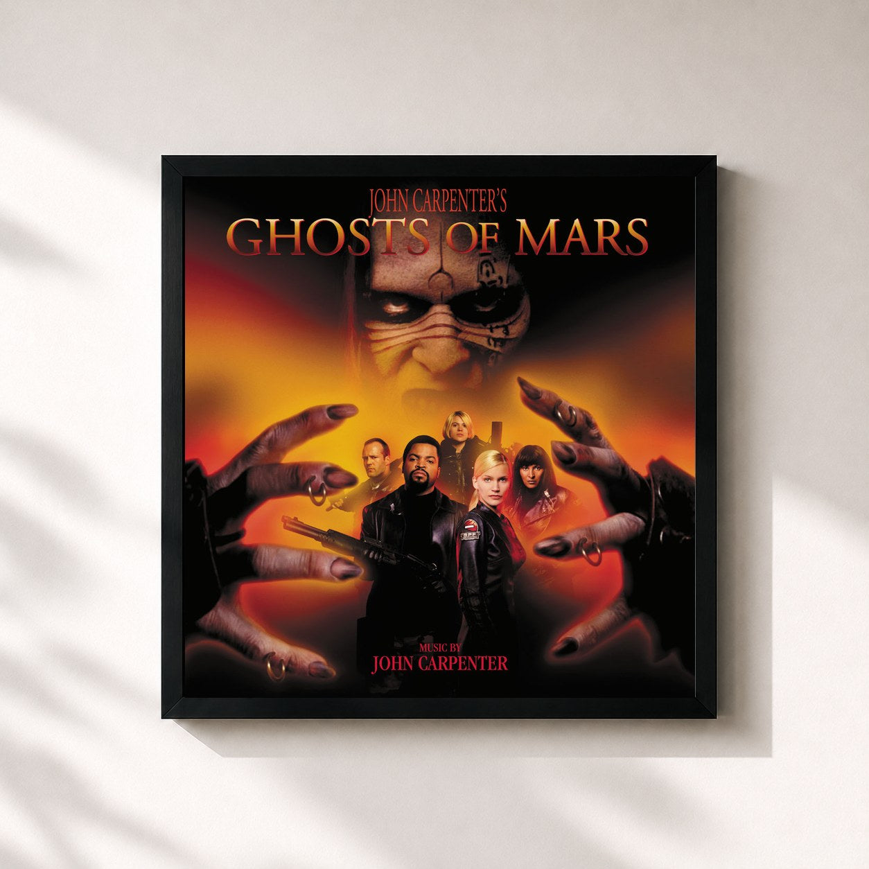 #noir Tableau carré de l'album Ghosts Of Mars de John Carpenter, cadre noir 32x32 cm