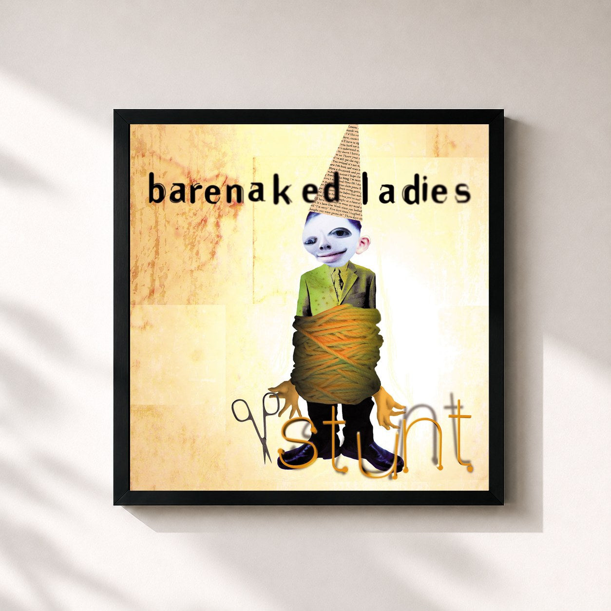 #noir Tableau carré de l'album Stunt (20th Anniversary Edition) de Barenaked Ladies, cadre noir 32x32 cm