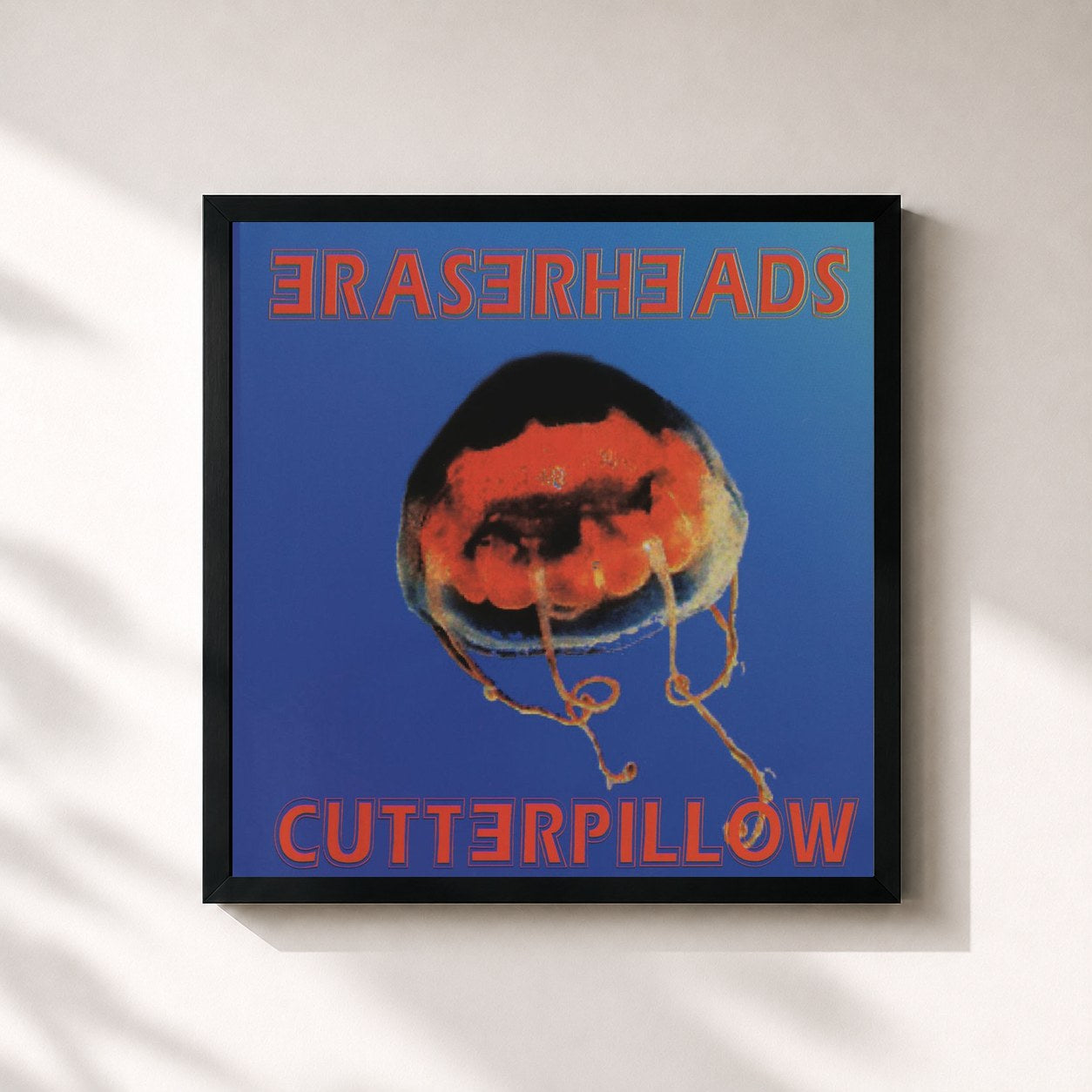 #noir Tableau carré de l'album Cutterpillow de Eraserheads, cadre noir 32x32 cm