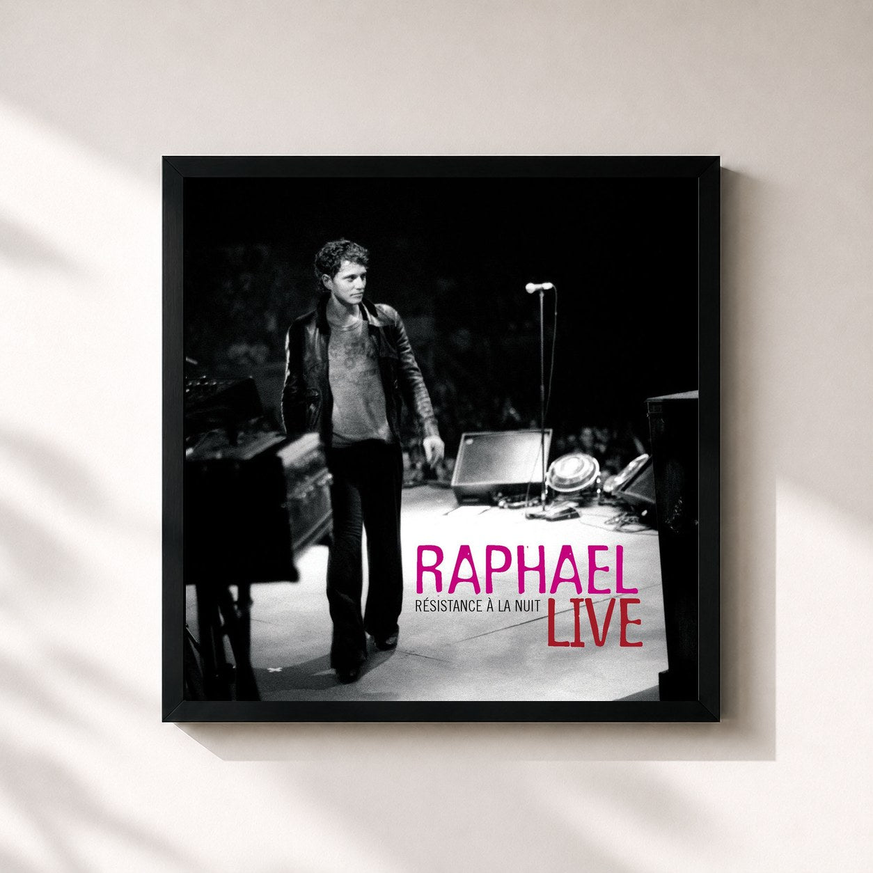#noir Tableau carré de l'album Résistance À La Nuit de Raphaël, cadre noir 32x32 cm