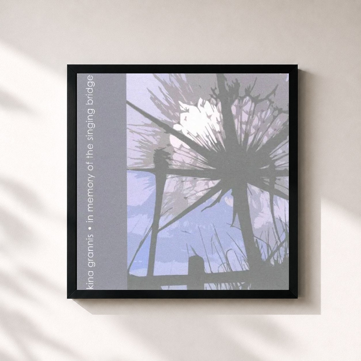 #noir Tableau carré de l'album In Memory of the Singing Bridge de Kina Grannis, cadre noir 32x32 cm