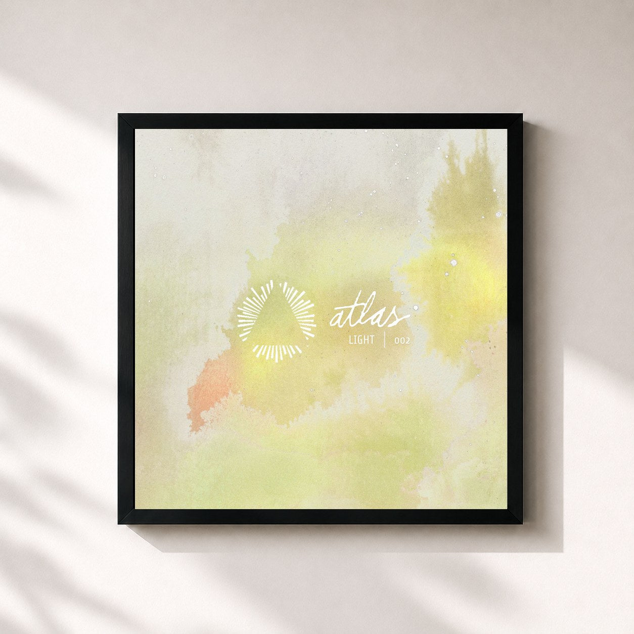 #noir Tableau carré de l'album Atlas: Light de Sleeping At Last, cadre noir 32x32 cm