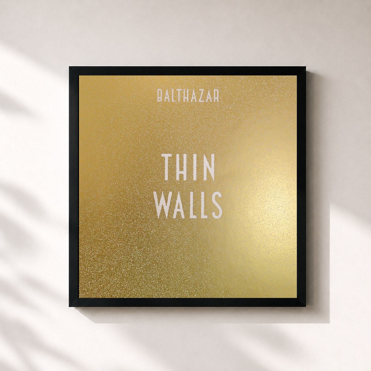 #noir Tableau carré de l'album Thin Walls de Balthazar, cadre noir 32x32 cm