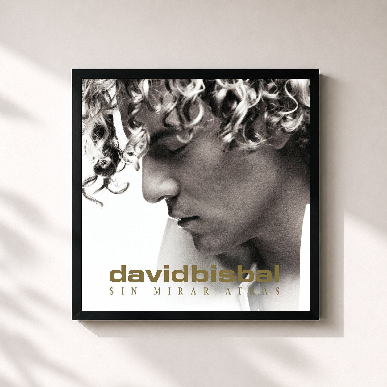 #noir Tableau carré de l'album Sin Mirar Atrás (E-Album Spain Version) de David Bisbal, cadre noir 32x32 cm