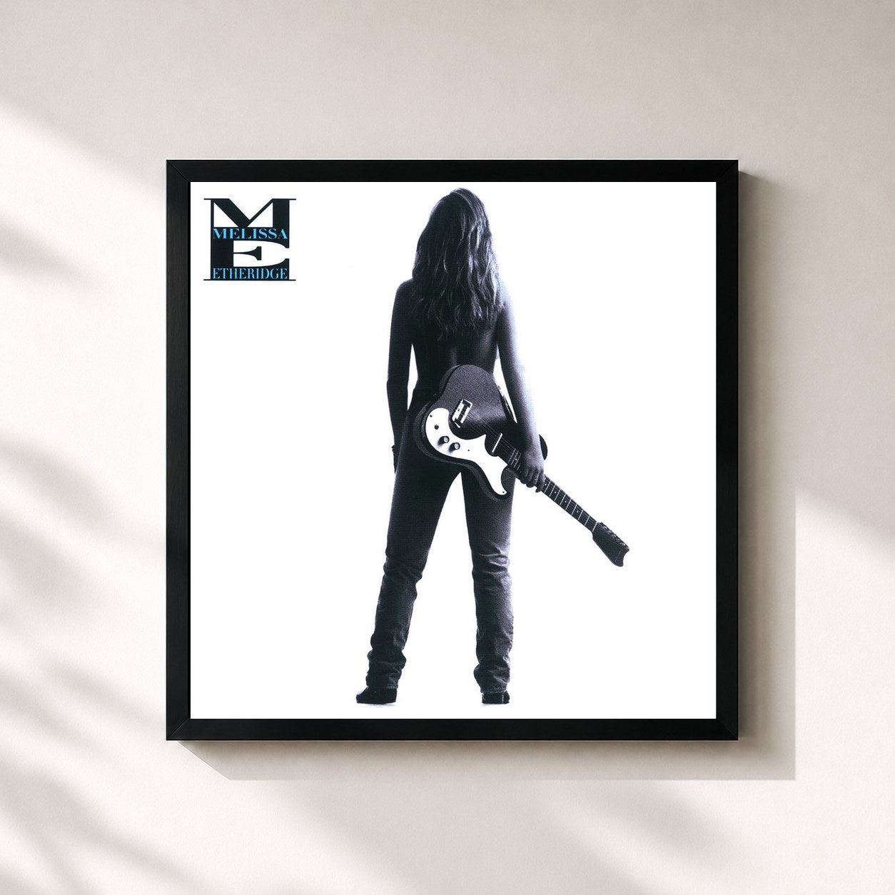 #noir Tableau carré de l'album Never Enough de Melissa Etheridge, cadre noir 32x32 cm