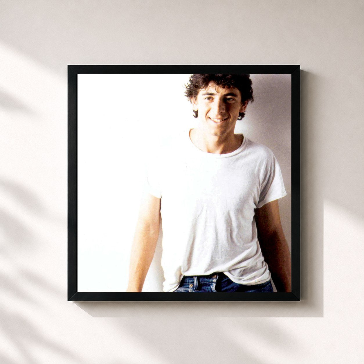 #noir Tableau carré de l'album De Face de Patrick Bruel, cadre noir 32x32 cm