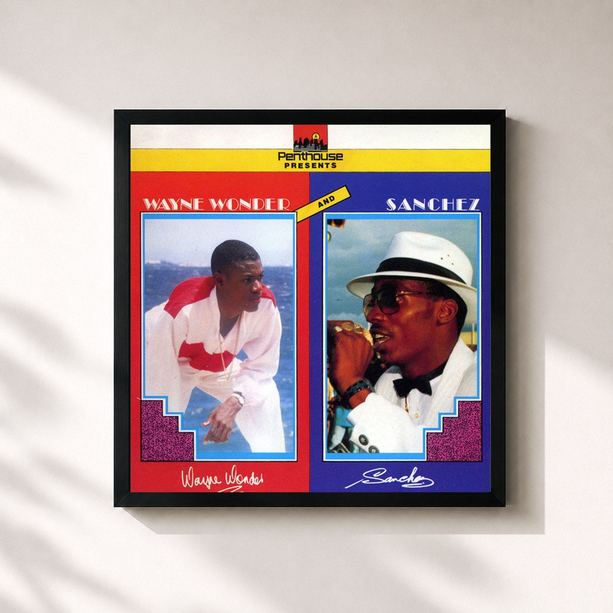 #noir Tableau carré de l'album Wayne Wonder & Sanchez de Wayne Wonder, cadre noir 32x32 cm