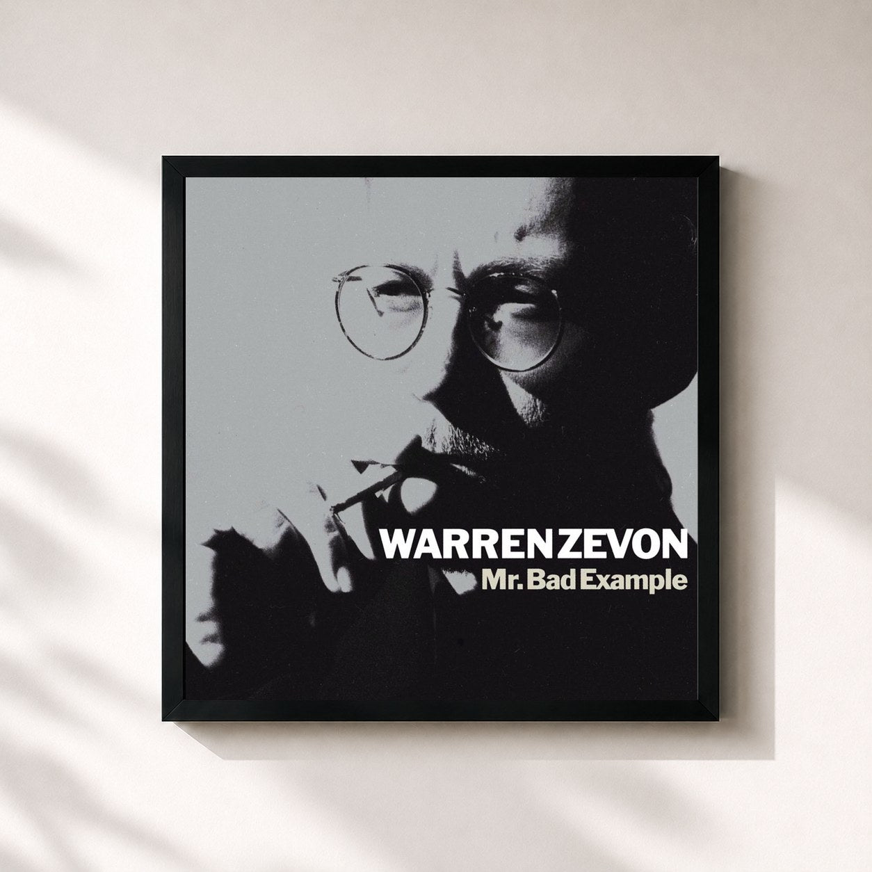 #noir Tableau carré de l'album Mr. Bad Example (2008 Remaster) de Warren Zevon, cadre noir 32x32 cm