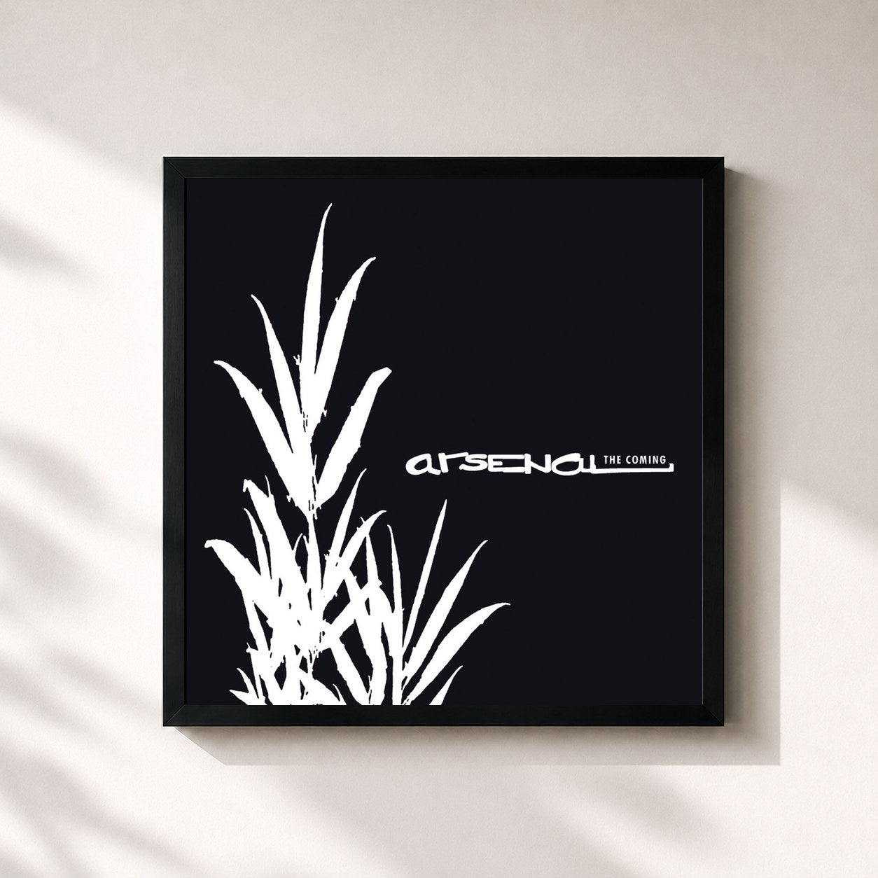 #noir Tableau carré de l'album The Coming de Arsenal, cadre noir 32x32 cm