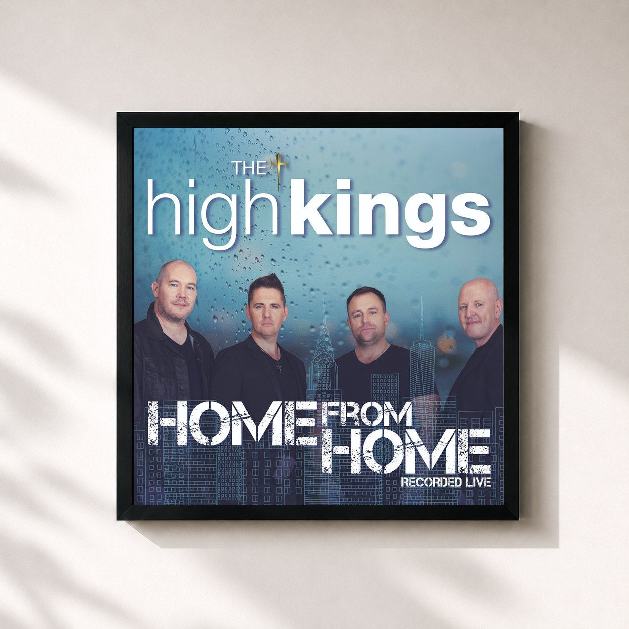#noir Tableau carré de l'album Home from Home de The High Kings, cadre noir 32x32 cm