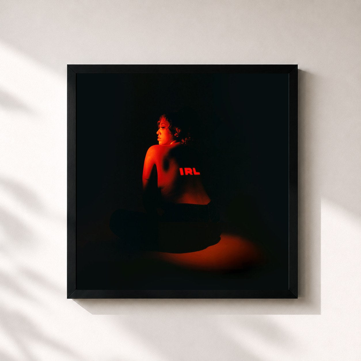 #noir Tableau carré de l'album IRL (Deluxe) de Mahalia, cadre noir 32x32 cm