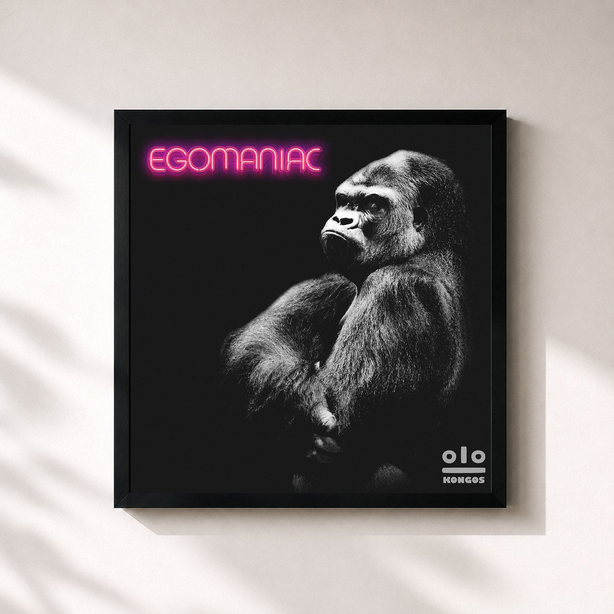 #noir Tableau carré de l'album Egomaniac de Kongos, cadre noir 32x32 cm