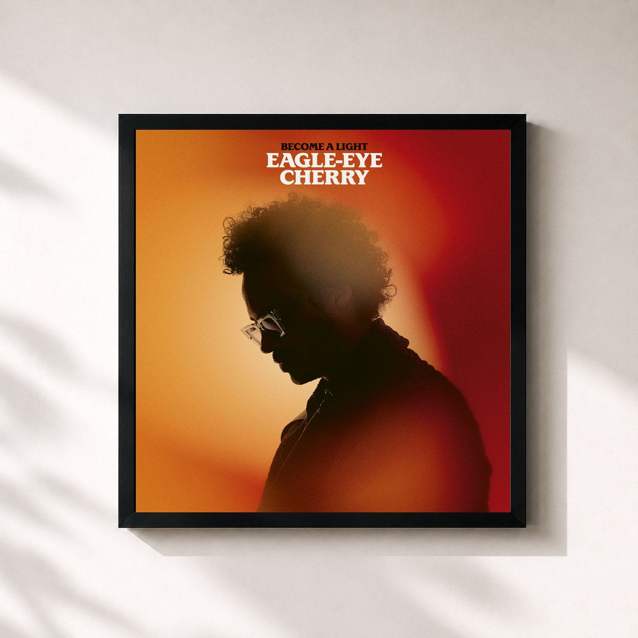 #noir Tableau carré de l'album Become a Light de Eagle-Eye Cherry, cadre noir 32x32 cm