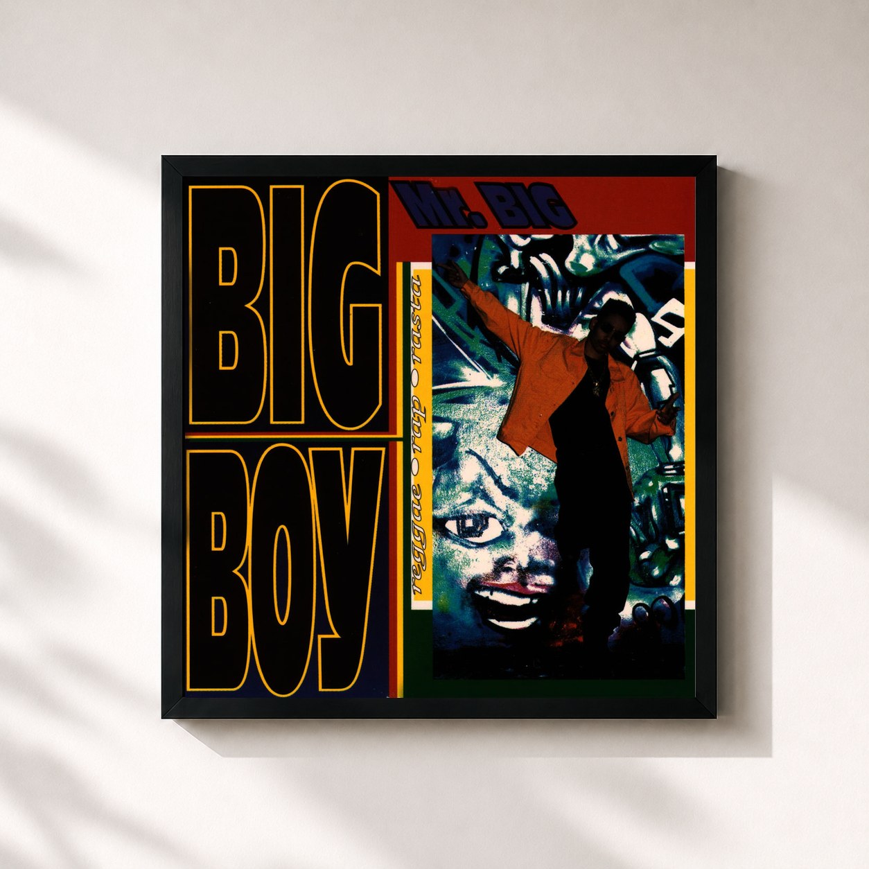 #noir Tableau carré de l'album Mr. Big de Big Boy, cadre noir 32x32 cm