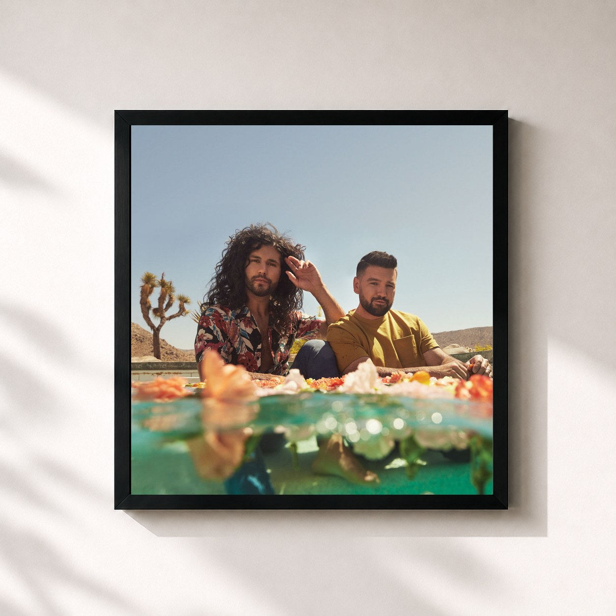 #noir Tableau carré de l'album Good Things de Dan + Shay, cadre noir 32x32 cm