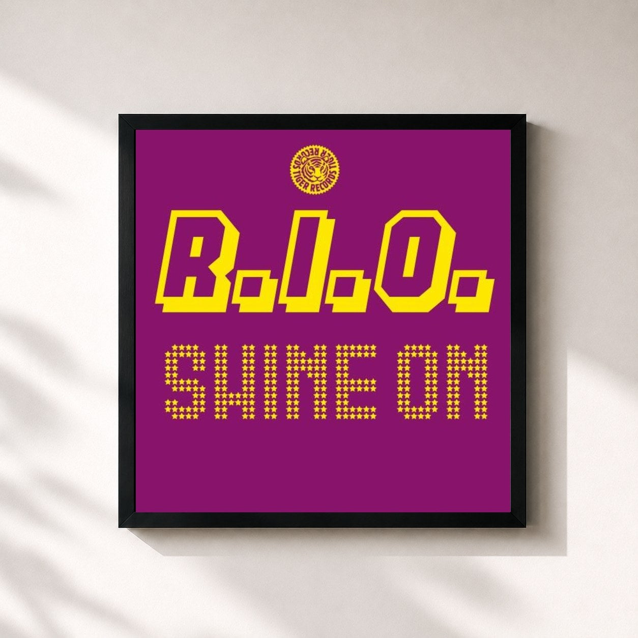 #noir Tableau carré de l'album Shine on de R.I.O., cadre noir 32x32 cm